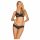 Set di lingerie con reggiseno in pizzo rose e spalline Obsessive 860-SET-1 (nero) 