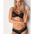 Set di lingerie con reggiseno in pizzo rose e spalline Obsessive 860-SET-1 (nero) 