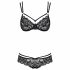 Set di lingerie con reggiseno in pizzo rose e spalline Obsessive 860-SET-1 (nero) 