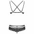 Set di lingerie con reggiseno in pizzo rose e spalline Obsessive 860-SET-1 (nero) 