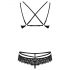 Obsessive 860-SET-1 - Set reggiseno in pizzo nero con dettagli floreali sensuali