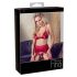 Set di Lingerie Rosso Scintillante con Catene di Strass - Abierta Fina 