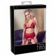 Set di Lingerie Rosso Scintillante con Catene di Strass - Abierta Fina 