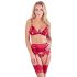 Set di Lingerie Rosso Scintillante con Catene di Strass - Abierta Fina 