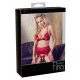 Set di Lingerie Rosso Scintillante con Catene di Strass - Abierta Fina  - M