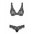 Set di lingerie Obsessive Luvae con strass e motivi floreali (nero) 