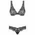 Set di lingerie Obsessive Luvae con strass e motivi floreali (nero) 