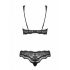 Set di lingerie Obsessive Luvae con strass e motivi floreali (nero) 