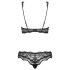 Set di lingerie Obsessive Luvae con strass e motivi floreali (nero) 