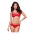 Set Intimo in Pizzo con Rose e Spalline Obsessive 860-SET-3 (Rosso) 