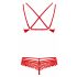 Set Intimo in Pizzo con Rose e Spalline Obsessive 860-SET-3 (Rosso) 