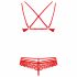 Set Intimo in Pizzo con Rose e Spalline Obsessive 860-SET-3 (Rosso) 