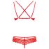 Set Intimo in Pizzo con Rose e Spalline Obsessive 860-SET-3 (Rosso) 