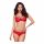 Set Intimo in Pizzo con Rose e Spalline Obsessive 860-SET-3 (Rosso)  - L/XL