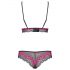 Set intimo in pizzo Obsessive Tulia (nero e rosa) 