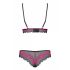 Set intimo in pizzo Obsessive Tulia (nero e rosa)  - L/XL