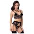 Abierta Fina - trio di lingerie in pizzo (nero)