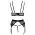 Trio di Lingerie in Pizzo Abierta Fina (Nero) 