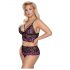 Set Intimo Floreale Plus Size Cottelli (Nero-Viola) 