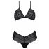 Set Bikini in Pizzo Eco Kerria - Nero 