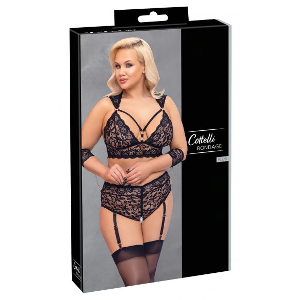 Set Intimo in Pizzo Bondage Taglie Forti Cottelli (nero) 