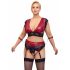 Set Reggicalze e Bralette in Pizzo Cottelli Bondage Taglie Forti (Rosso-Nero) 