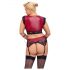 Set Reggicalze e Bralette in Pizzo Cottelli Bondage Taglie Forti (Rosso-Nero) 