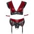 Set Reggicalze e Bralette in Pizzo Cottelli Bondage Taglie Forti (Rosso-Nero) 