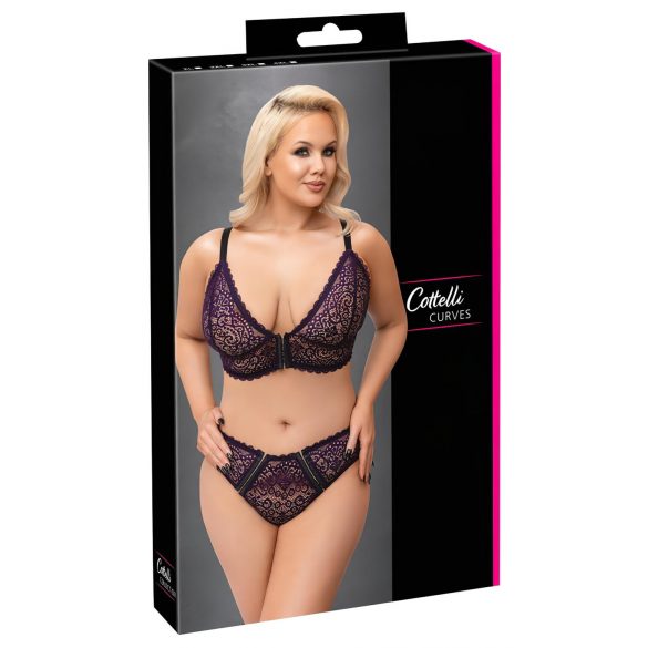 Cottelli Curves Taglie Forti - Set Reggiseno Trasparente a Motivo (Viola)