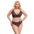 Set di Reggiseno Trasparente con Motivi in Pizzo per Taglie Forti Cottelli Curves - Viola 