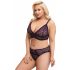 Set di Reggiseno Trasparente con Motivi in Pizzo per Taglie Forti Cottelli Curves - Viola 