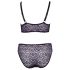 Set di Reggiseno Trasparente con Motivi in Pizzo per Taglie Forti Cottelli Curves - Viola  - 2XL