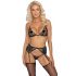 Set Intimo Ricamato Kissable (Nero)  - L/XL