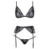 Set Intimo Ricamato Kissable (Nero)  - L/XL