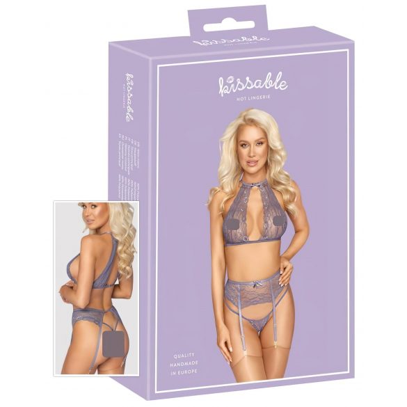 Baciabile - set di lingerie in pizzo (viola)