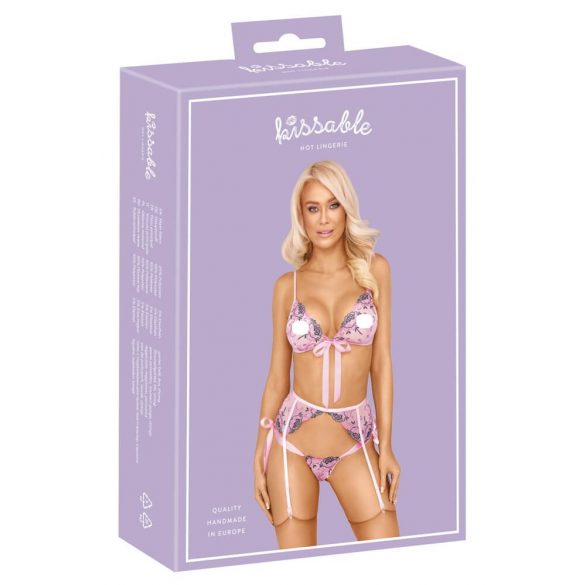 Set Intimo Ricamato Rose - Kissable (rosa)  - L/XL