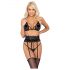 Set di Lingerie Sensuale con Reggicalze - Kissable (Nero) 