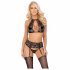 Set Intimo Incantevole con Reggiseno a Collare in Pizzo (Nero) 