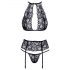 Baciabile - set reggiseno in pizzo con collo allacciato (nero)