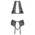 Set Intimo Incantevole con Reggiseno a Collare in Pizzo (Nero) 