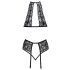 Set Intimo Incantevole con Reggiseno a Collare in Pizzo (Nero)  - L/XL