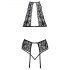 Set Intimo Incantevole con Reggiseno a Collare in Pizzo (Nero)  - L/XL