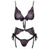 Set Intimo Ricamato Rosa e Viola "Kissable" (Nero) 