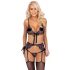 Set Intimo Ricamato Rosa e Viola "Kissable" (Nero)  - L/XL