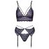 Set di intimo in pizzo a 3 pezzi Cottelli (nero-viola) 