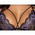 Cottelli - Set 3 pezzi lingerie in pizzo (nero-viola) - M