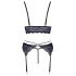 Set di intimo in pizzo a 3 pezzi Cottelli (nero-viola)  - M