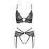 Abierta Fina - Set di reggiseno aperto in pizzo (nero) - M