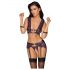 Cottelli Bondage - Set intimo con manette (nero-viola) - L