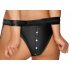 Set Intimo Opaco in Nero con Reggicalze e Manette Integrati 